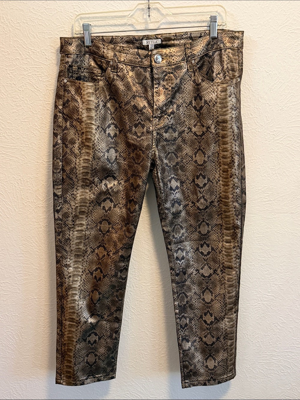 Snake Print Women’s Jeans - Brown